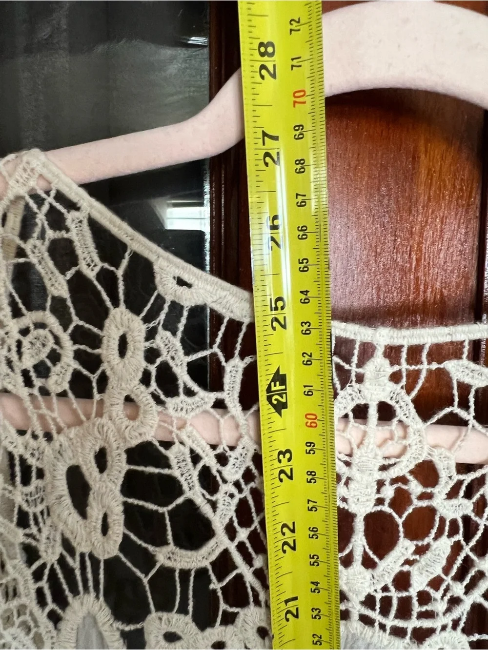 Boho Crochet Lace Open-Front Vest - Cream
